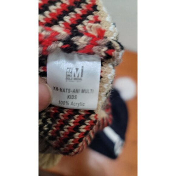 Disney & H&M Toddler Knit Beanies Set With Pom-Pom & Animal Face Design Size 18 - Picture 7 of 9